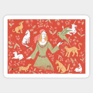 Medieval woman Sticker